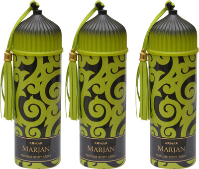 Armaf Marjan 3 Yellow Body Spray - For Men & Women(600 ml, Pack of 3)