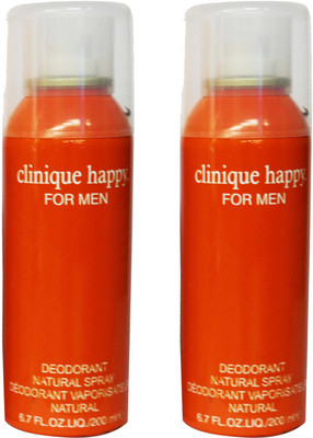 Clinique Happy Natural Spray Deodorant Spray - For Men(200 ml, Pack of 2) available at flipkart for Rs.1250