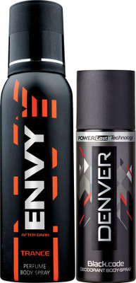 

Envy 1000 Trance Deo 130 Ml & Black Code Nano 50 ml Deodorant Spray - For Men(130 ml, Pack of 2)