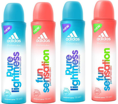 

ADIDAS Fun Sensation & Pure Lightness Deodorant Spray - For Women(150 ml, Pack of 3)