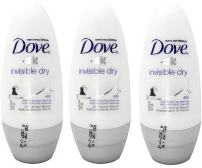 

Dove Invisible Dry 48 Hs Anti Perspirant Roll On Deodorant. 50 Ml. (Pack Of 3) Deodorant Roll-on - For Women(50 ml, Pack of 3)