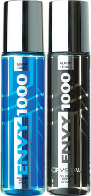 

Envy 1000 Alpine Thrill & Miami Rush Crystal Deo Combo (Pack of 2) Body Spray Body Spray - For Men(270 ml, Pack of 2)