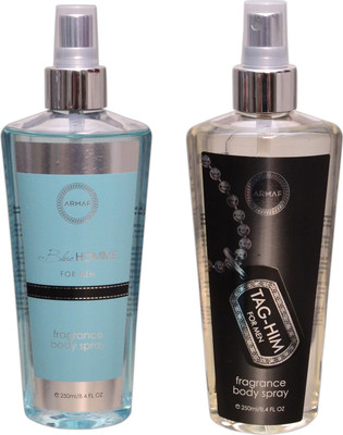 

Armaf 1 BLUE HOMME::1 TAG HIM Body Mist - For Men & Women(500 ml, Pack of 2)