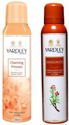 

Yardley London Princess & Sandal Body Spray - For Women(300 ml, Pack of 2)
