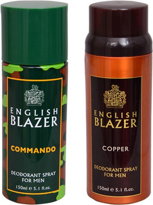 

English Blazer 1 COMMANDO::1 COPPER Deodorant Spray - For Men(200 g, Pack of 2)