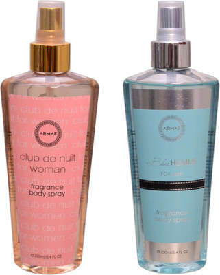 

Armaf 1 CLUB DE NUIT WOMEN::1 BLUE HOMME Body Mist - For Men & Women(500 ml, Pack of 2)