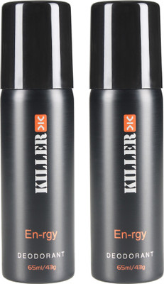 

Killer EN-RGY DEOS Deodorant Spray - For Men(130 ml, Pack of 2)