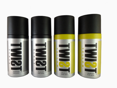 

Twist Black-Yellow Body Spray - For Men(20 ml, Pack of 4)