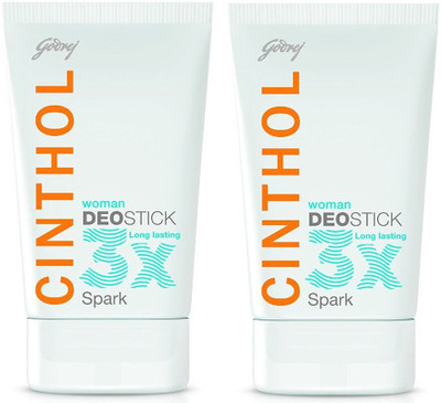 

Cinthol Spark, Pack of 2 Deodorant Stick - For Women(80 g, Pack of 2)