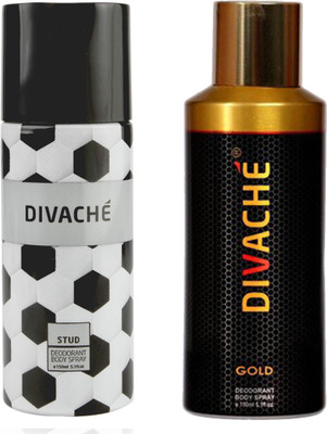 

Divache gold, stud Body Spray - For Men(150 ml, Pack of 2)
