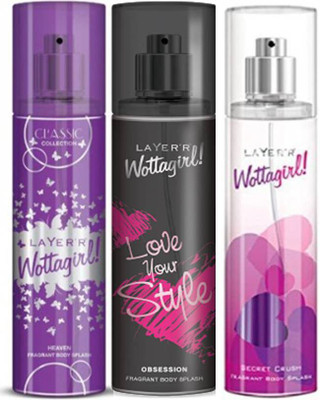

Layer'r Heaven,Obsession, Secret Crush Fragrant Deodorant Spray - For Women(135 ml, Pack of 3)