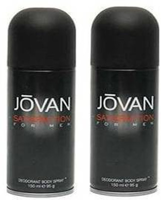 Jovan Satisfaction Deodorant Spray (Pack Of 2) Body Mist - For Men(300 ml, Pack of 2) available at flipkart for Rs.314