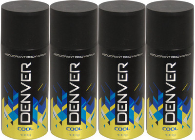 

Denver 4 Cool Deodorant Spray - For Men(400 ml, Pack of 4)