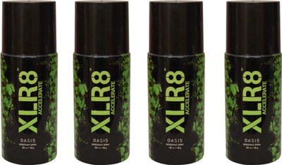 

XLR8 4 Oasis Deodorant Spray - For Men & Women(600 ml, Pack of 4)