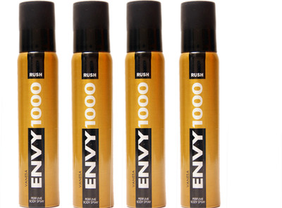 

Envy 1000 4 RUSH DEO Deodorant Spray - For Men & Women(460 g, Pack of 4)