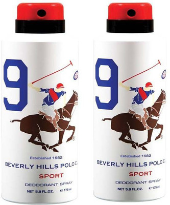 

Beverly Hills Polo Club Combo Deodorants No.9X9 Body Spray - For Men(350 ml, Pack of 2)