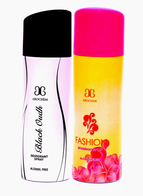 

Arochem Black Oudh Fashion Deodorant Spray - For Men & Women(400 ml, Pack of 2)
