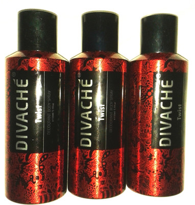 

Divache Twist-3 Deodorant Spray - For Men(150 ml, Pack of 3)