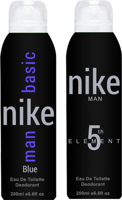 

Nike 5th Element Basic Blue Body Spray - For Men(400 ml, Pack of 2)