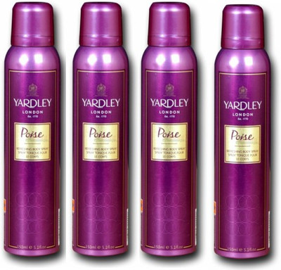 

Yardley London Poise Body Spray - For Women(600 ml, Pack of 4)