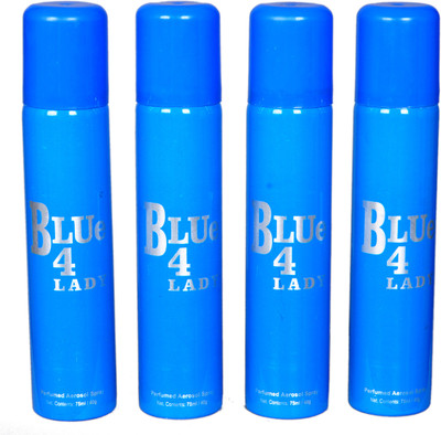 

blue for lady AEROSEL PERFUME Deodorant Spray - For Women(300 ml, Pack of 4)
