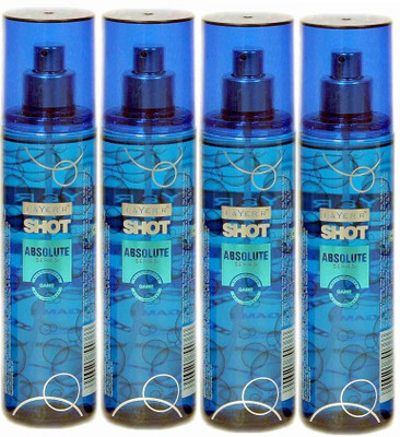 

Layer'r Shot - Absolute Series - Game Deodorant Spray - For Men(540 ml, Pack of 4)