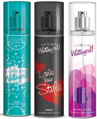 

Layer'r Fantsy,Story, Secret Crush Fragrant Deodorant Spray - For Women(135 ml, Pack of 3)