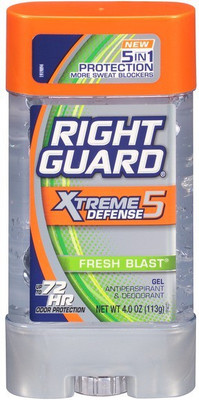 

Right Guard Xtreme Defense 5 Fresh Blast Upto 72 Hours Deodorant Gel - For Men(113 g)