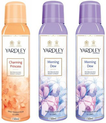

Yardley London Princess & Morning Body Spray - For Women(450 ml, Pack of 3)