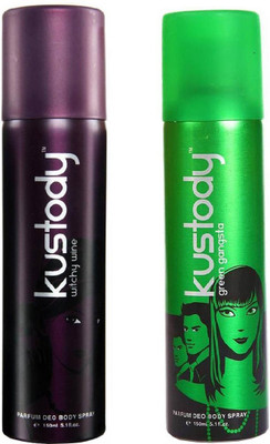 

Kustody Witchy Wine & Green Gangsta Deodorant Spray - For Men & Women(150 ml, Pack of 2)