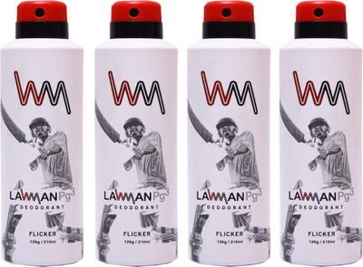 

LAWMAN PG3 4 Flicker Deodorant Spray - For Men(504 g, Pack of 4)