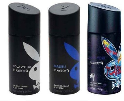 

Playboy PBMPO3-PLAYBOY Pk of 3 Men Deos 450ml(PBMPO3) Body Spray - For Men(450 ml)