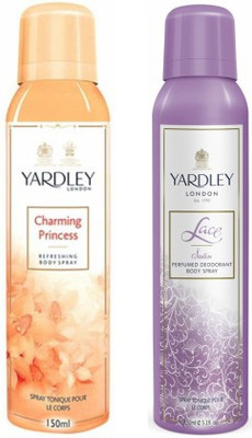 

Yardley London Princess & Lace Satin Body Spray - For Women(300 ml, Pack of 2)