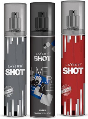 

Layer'r Shot Power Play , Urban, Red Stalian Fragrance Body Spray Deodorant Spray - For Men(135 ml, Pack of 3)