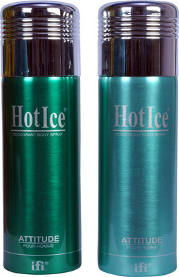

Hot Ice Attitude Combo Deodorant Spray - For Men & Women(400 ml, Pack of 2)