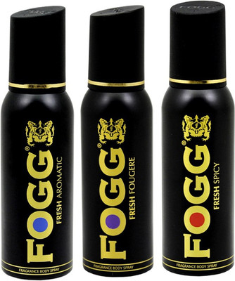 

Fogg Fougere, Aromatic and Spicy Black Series Deodorant Spray - For Men(120 ml, Pack of 3)