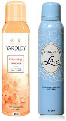 

Yardley London Princess & Lace Body Spray - For Women(300 ml, Pack of 2)