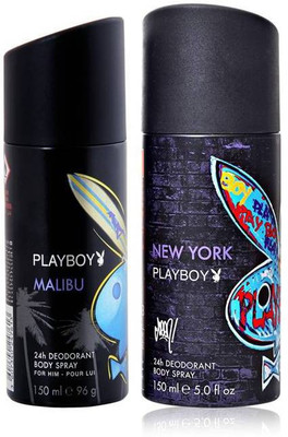 

Playboy New York And Malibu Deodorant Spray - For Men(150 ml, Pack of 2)
