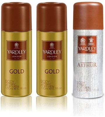 

Yardley London Gold & Arthur Body Spray - For Men(450 ml, Pack of 3)
