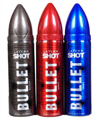 

LAYERR SHOT BULLET RELOAD,AMMO,BANG Perfume Body Spray - For Men & Women(360 ml)