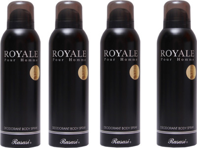 

Rasasi 4 Royale Men Deodorant Spray - For Men(800 ml, Pack of 4)