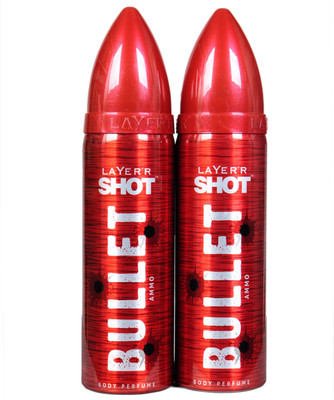 

LAYERR SHOT BULLET AMMO Perfume Body Spray - For Men & Women(240 ml, Pack of 2)