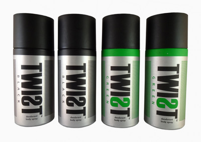 

Twist Black-Green Body Spray - For Men(20 ml, Pack of 4)