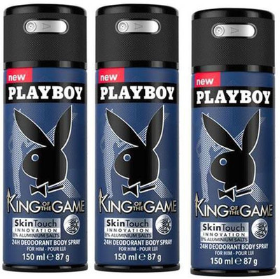 

Playboy King Of The Game Deodorant Spray - For Men(450 ml, Pack of 3)