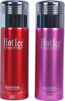 

Hot Ice Scaandal Combo Deodorant Spray - For Men & Women(400 g, Pack of 2)