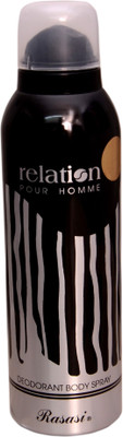 

Relation Pour Homme RASASI SILVER Deodorant Spray - For Men(200 ml)