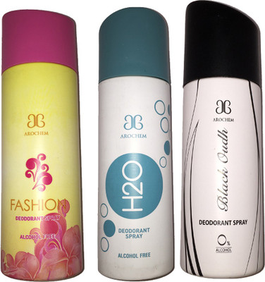 

Arochem Fashion + H2O + Black Oudh Deodorant Spray - For Men & Women(600 ml)