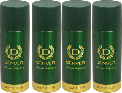 

Denver 4 Hamilton Deodorant Spray - For Men(400 ml, Pack of 4)