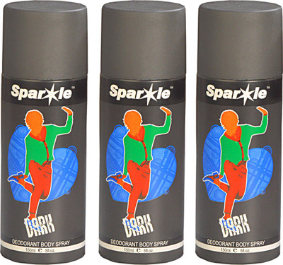 Sparkle Dark (Set of 3) Deodorant Spray - For Men(150 ml, Pack of 3)