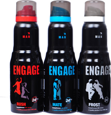 

Engage RUSH,MATE,FROST Deodorant Spray - For Men(495 ml, Pack of 3)